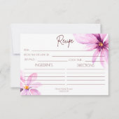 Roze Bloem minimalistisch recept Kaart (Voorkant)