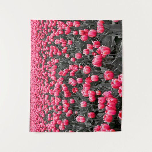 Roze Bloem Minimalistische Selectieve Kleur Fotoku Wandkleed (Voorkant)