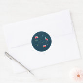 Roze bloem moderne, eenvoudige Japanse kunst Ronde Sticker (Envelop)