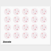 Roze bloem moderne, eenvoudige Japanse kunst Ronde Sticker (Vel)