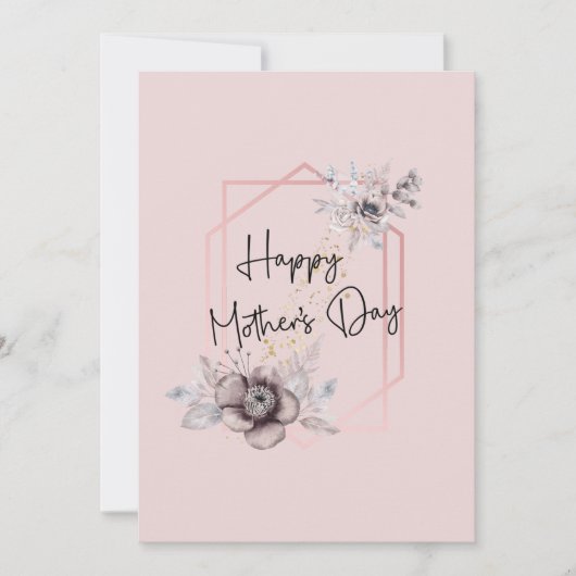 Roze bloem Moederdagkaart Feestdagenkaart (Voorkant)