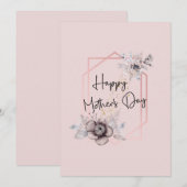 Roze bloem Moederdagkaart Feestdagenkaart (Voorkant / Achterkant)