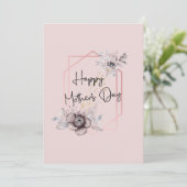 Roze bloem Moederdagkaart Feestdagenkaart (Staand voorkant)