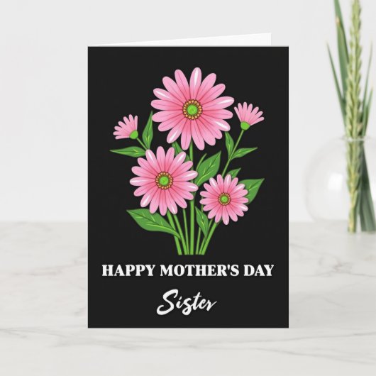 Roze Bloem Moedersdag Kaart (Voorkant)