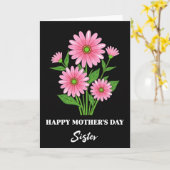 Roze Bloem Moedersdag Kaart (Gele Bloem)