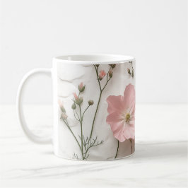 Roze bloem mok | Elegante botanische koffie C