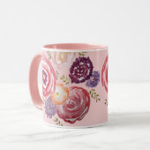 Roze bloem Mok van Bouquet-koffie (Voorkant links)