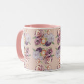 Roze bloem Mok van Bouquet-koffie (Voorkant links)