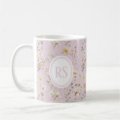 Roze Bloem Monogram Koffiemok (Links)