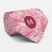 Roze Bloem Monogram Stropdas (Opgerold)