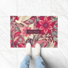 Roze Bloem Morris kunst Deurmat