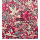 Roze Bloem Morris kunst Douchegordijn (Voorkant)