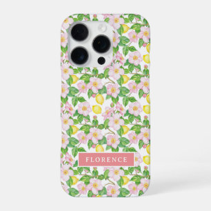 Roze Bloem Motief Citroen Monogram iPhone 16 Pro Hoesje