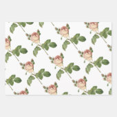 Roze Bloem Motief Inpakpapier Vel (Voorkant 3)