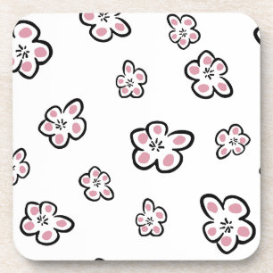 roze bloem motief onderzetter