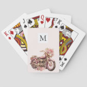 Roze Bloem Motor Monogram  Pokerkaarten (Achterkant)