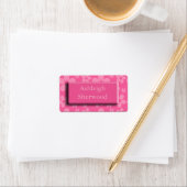 Roze Bloem Naam Etiket (Insitu)