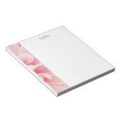 Roze Bloem & Naam Notitieblok (Schuin)