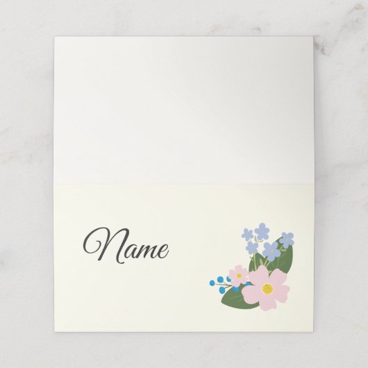 Roze Bloem Naam Plaats Kaart Plaatskaartje (Buitenkant ongevouwen)