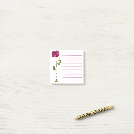 Roze bloem natuur post-it® notes (Op bureau)