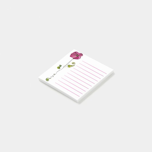 Roze bloem natuur post-it® notes (Schuin)