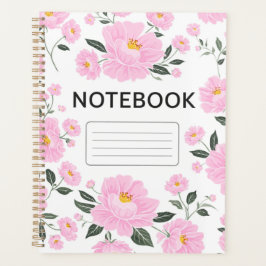 Roze bloem notebook omslag | Elegante roos bloem J Planner