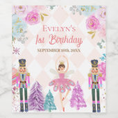 Roze Bloem Notenkraker Land van Zoetigheden Verjaa Wijn Etiket (Enkel label)