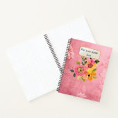 Roze  bloem notitieboek (Binnen)