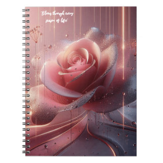 Roze bloem notitieboek