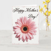 Roze Bloem Notitiekaart met Matte Afwerking (Gele Bloem)