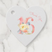 Roze Bloem Nummer 16 16e Verjaardag Dank u Bedankjes Labels (Voorkant)