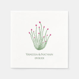 Roze bloem Ocotillo Cactus bruiloft cocktail Servet