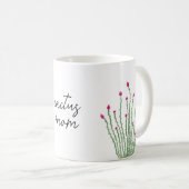 Roze Bloem Ocotillo Cactus Moeder Waterverf Koffiemok (Voorkant rechts)