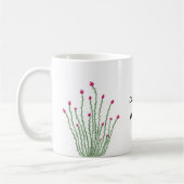 Roze Bloem Ocotillo Cactus Moeder Waterverf Koffiemok (Links)