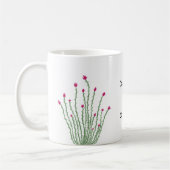 Roze Bloem Ocotillo Cactus Plus Koffie Waterverf Koffiemok (Links)