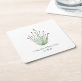 Roze Bloem Ocotillo Cactus Wedding Cocktail Hour Kartonnen Onderzetters (Schuin)