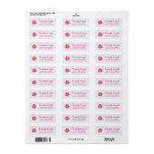 Roze bloem op grijs etiket (Full Sheet)