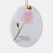 Roze bloem op grijs keramisch ornament (Rechts)