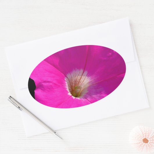 roze bloem ovale sticker (Envelop)