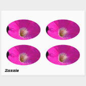 roze bloem ovale sticker (Vel)