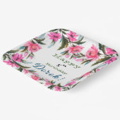 Roze bloem papieren bordje (Gebogen)