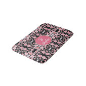 roze bloem patroon | Aangepast monogram Badmat (Gekanteld)