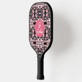 roze bloem  patroon | Aangepast monogram Pickleball Paddle (Links)