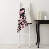 roze bloem patroon | Aangepast monogram Sherpa Deken (In situ)