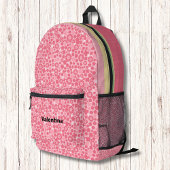 Roze Bloem Patroon Floral Modern Monogram Bedrukte Rugzak