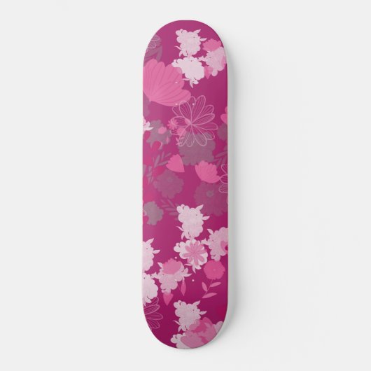 roze bloem persoonlijk skateboard (Voorkant)