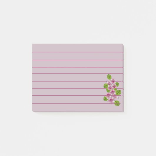 Roze Bloem Post-It Notitie Post-it® Notes (Voorkant)