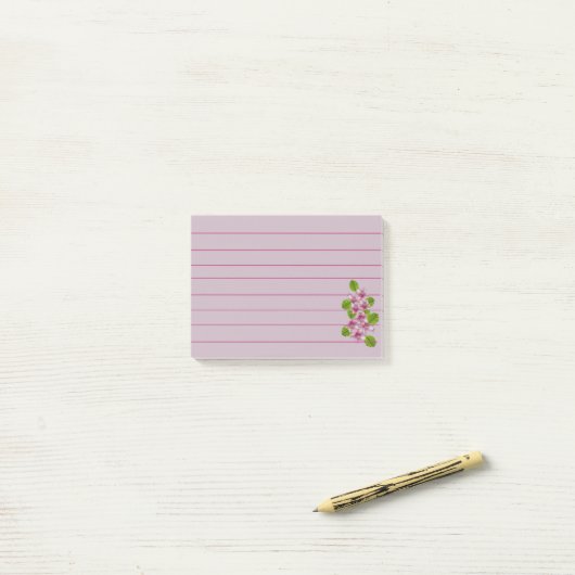 Roze Bloem Post-It Notitie Post-it® Notes (Op bureau)