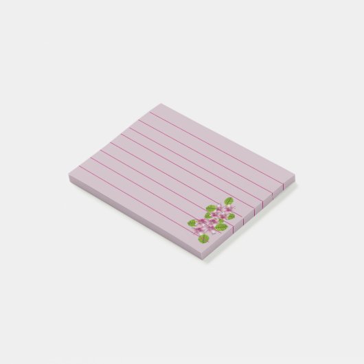 Roze Bloem Post-It Notitie Post-it® Notes (Schuin)