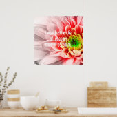 Roze bloem Poster prijsopgave (Keuken)